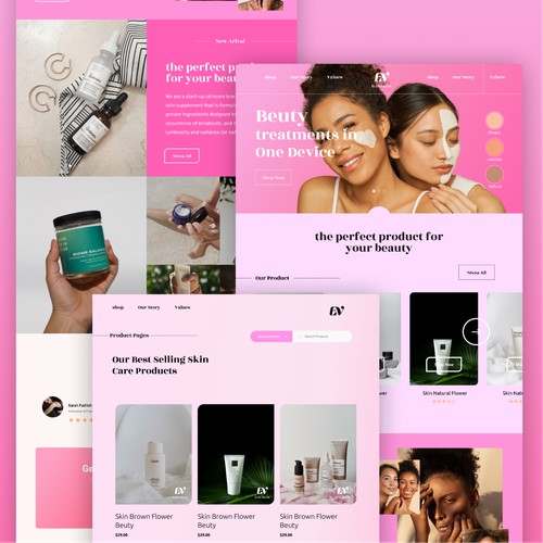 web for our beauty brand startup