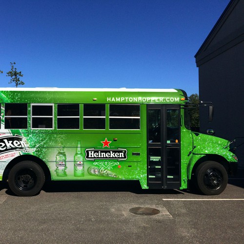 Create realistic mockups for advertising wrap on a School Bus