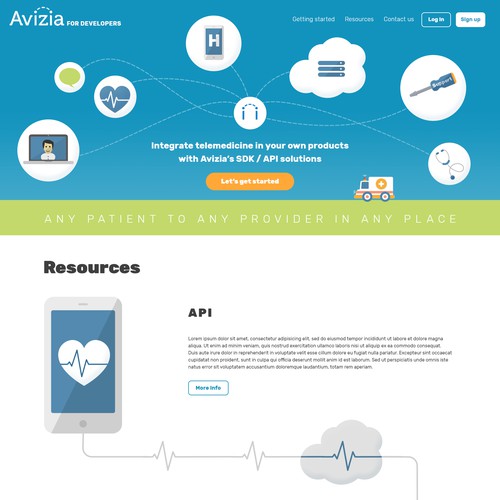 Homepage for telemedicine service