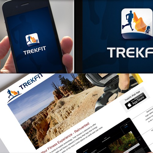 Creative Logo of a virtual fitness experience among famous treks.