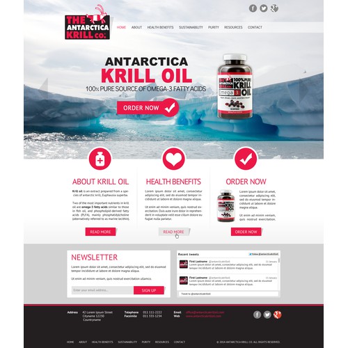 Landing/Home Page for Omega-3 Krill Oil