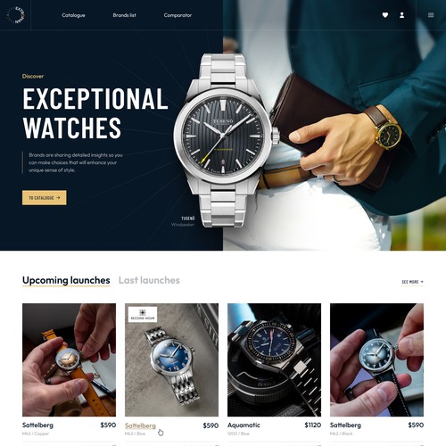  Refonte Home page pour la plateforme de montres Extropian