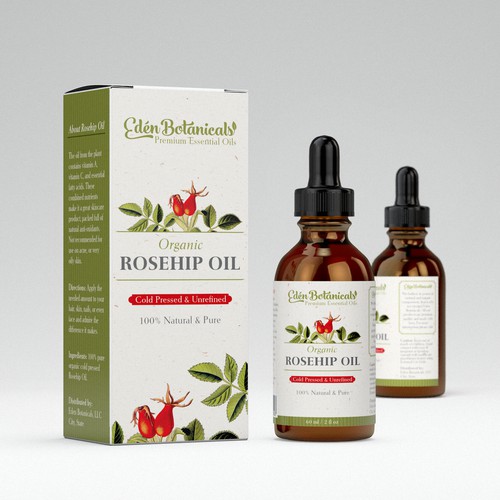 Label and box design for Organic Rosehip Oil