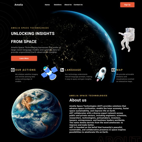 Space Technology Website Landing Page