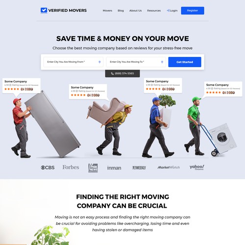 Moving company website design