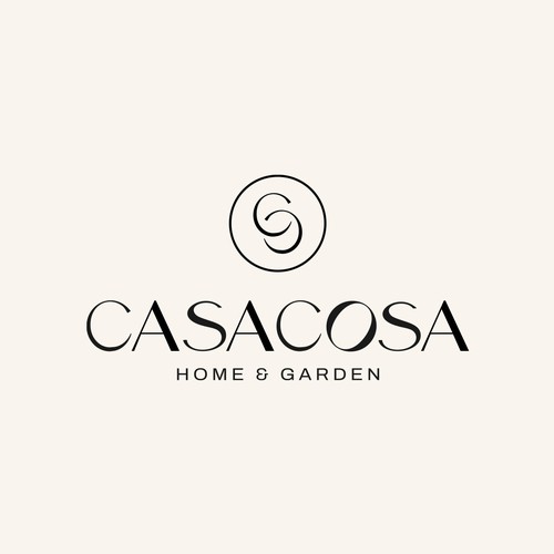 An elegant monogram based logo design for a home and garden brand