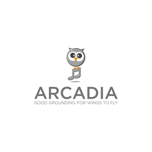 arcadia the owl music logo concept
