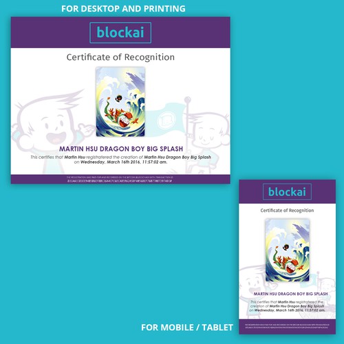 Blockai Certificate Design
