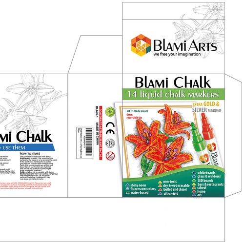 Design appealing premium design for best selling Blami Arts chalk markers