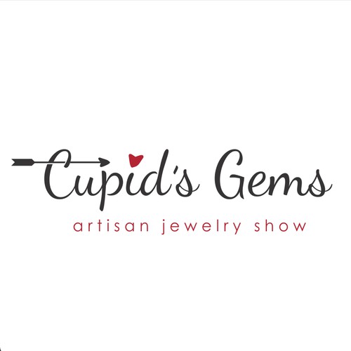 Create an elegant logo for the Cupid's Gems Jewelry Show