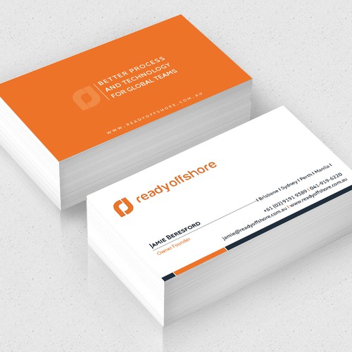 Create a contemporary looking business card for online company