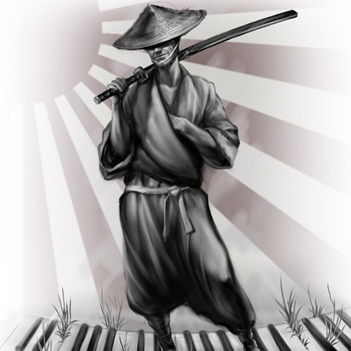 Illustration of a lonely samurai