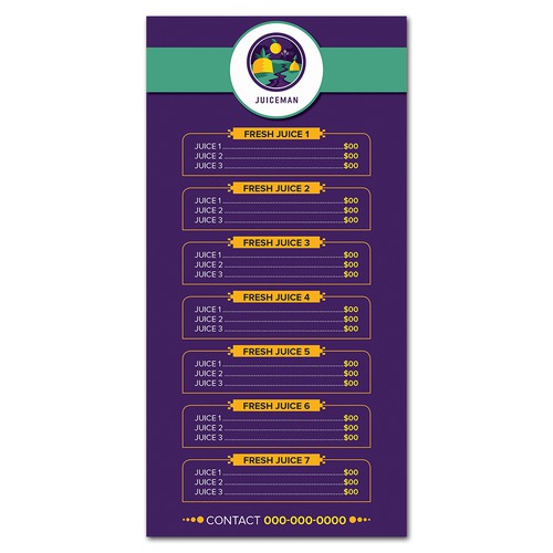 Menu card