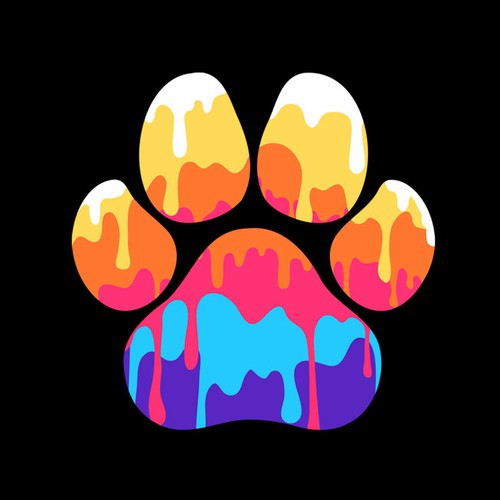 Paw logo color melted