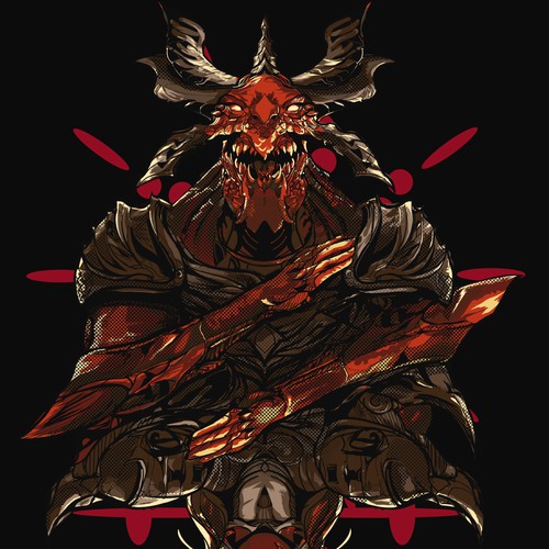 Dragon knight shirt design illustration