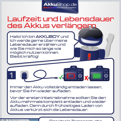 Akkulaufzeit verlängern - Coole Infografik gewünscht - Sei kreativ!