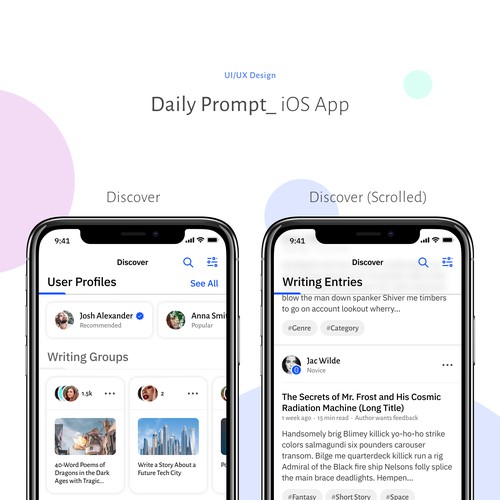 Daily Prompt iOS App UI/UX Design