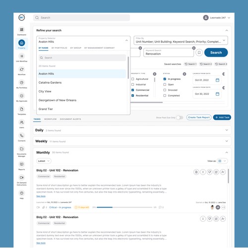 Redesign of a Property Task Management System