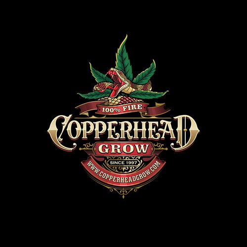 Illustative logo/label design for Copperhead Grow