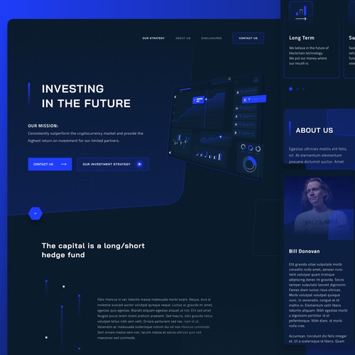 Cryptocurrency investment landing page