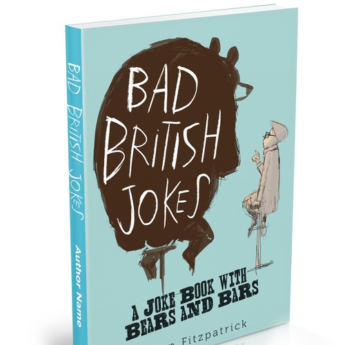 "Bad British Jokes", a cover for a dry joke book with bears and bars