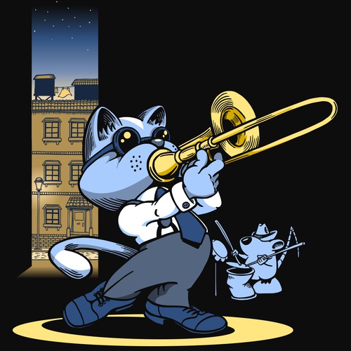 Jazz Trombone Cat