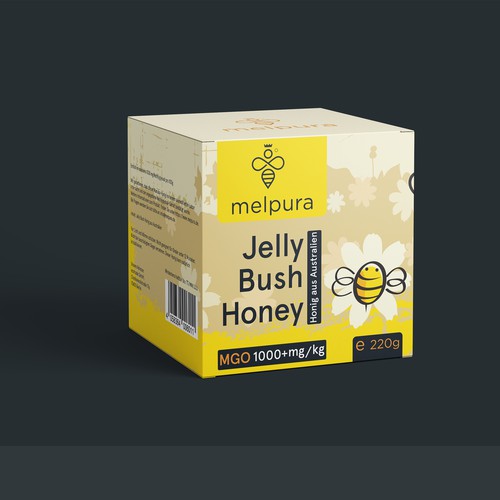 Packaging and label for a luxury and modern honey brand