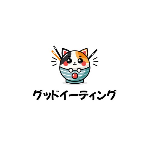 Japanese cat design for Japanese food logo