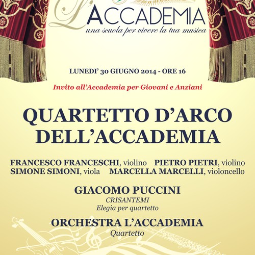 Creare l'immagine dell'Accademia musicale per centinaia di giovani musicisti italiani