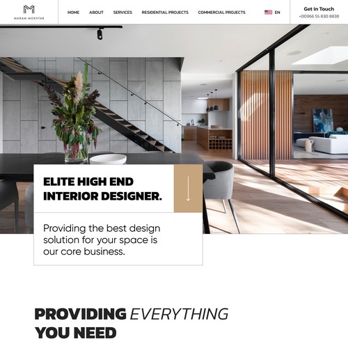 Website design for elite high end interior designer