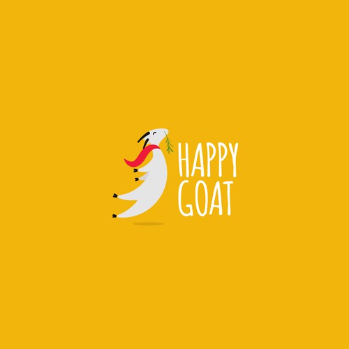 Happy goat mascot logo concept