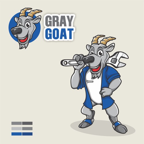 GRAY GOAT MASCOT LOGO