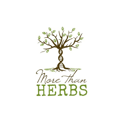 Logo concept for a website selling herbs, based on the image of a DNA helix tree