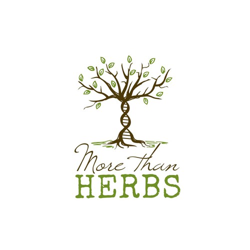 Logo concept for a website selling herbs, based on the image of a DNA helix tree