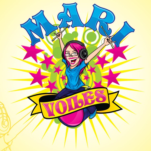 Design a Vibrant Logo for a Beautiful Female Drummer :)