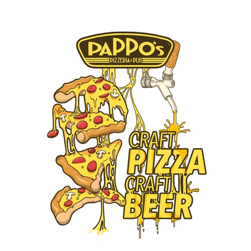 T-shirt Design Concept for Pappo's Pizza