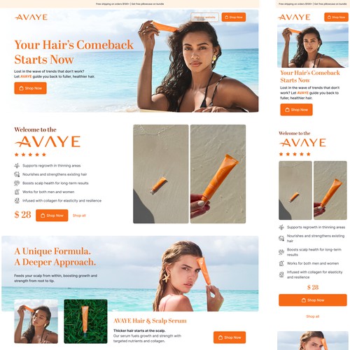 AVAYE Landing Page