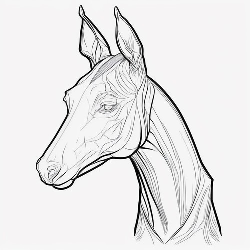 Horse Head Line Art