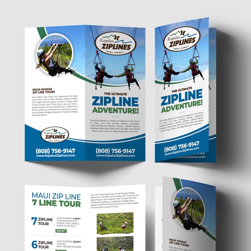 brochure design for zipline company in Maui