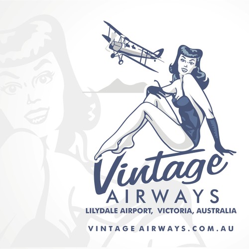 Vintage Pin-Up Gal for a private plane tour operator