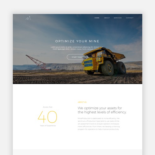Homepage for mining company.