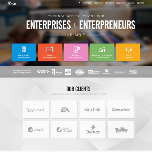 Help a new software services firm with a new website