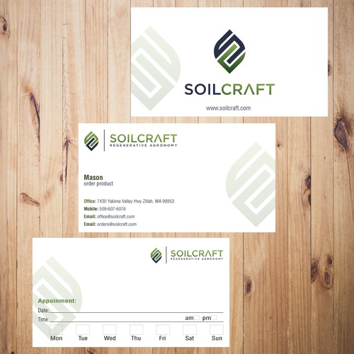 business & appoinment cards for SoilCraft