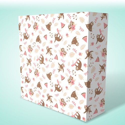 Sloth wrapping paper design