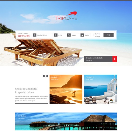 Exciting new TRAVEL website for Tripcape