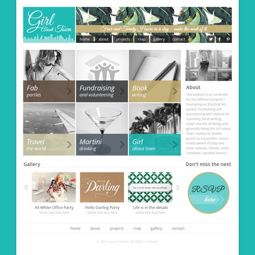 Girl About Town needs a new website design