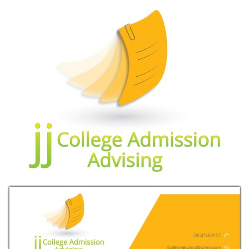 Create the next logo and business card for jj College Admission Advising