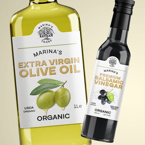 Label Bottle for Marina's Artisan Foods