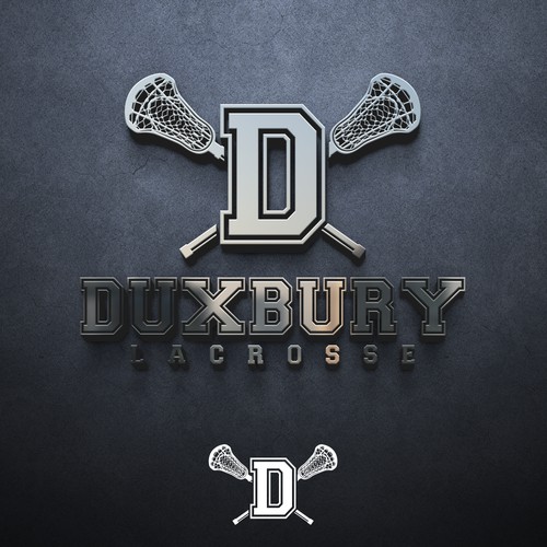 A minimalist sports logo design featuring a bold varsity-style 'D' in the center, with a double outline for depth.