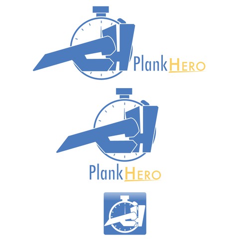 Logo concept for Plank Hero Fitness App